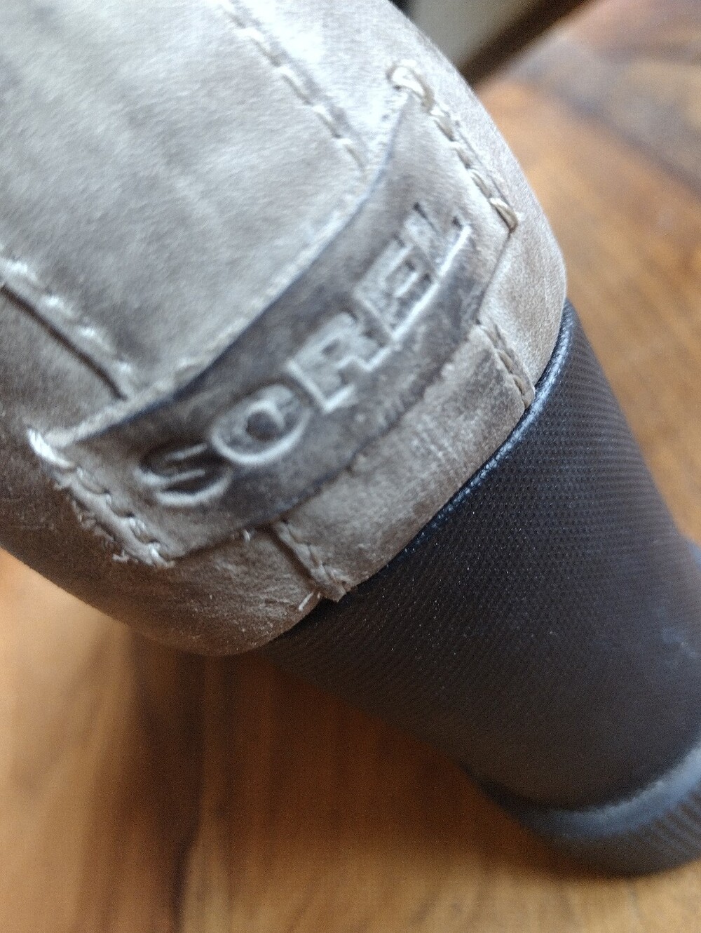 Sorel Taupe Distressed Leather Joan Uptown Zip Boots Size 9 - Picture 12 of 12
